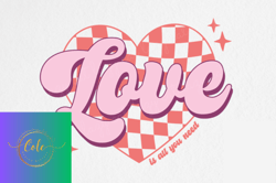 valentines day svg love heart retro