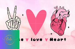 peace  love heart valentine png