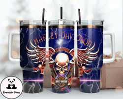 harley 40 oz tumbler, harley tumbler wrap, harley davidson logo, design 30