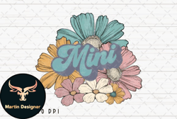 retro mini floral vintage mom flower png design 09