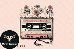 vintage soul cassette tape flowers png design 11