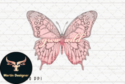 grow wild butterfly retro vintage png design 14