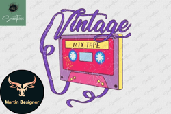 vintage mixtape cassette retro png design 24