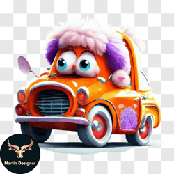 colorful cartoon character driving car png design 168