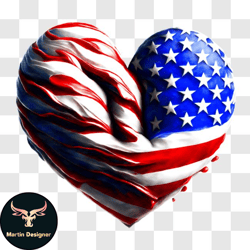 heart shaped american flag png design 203