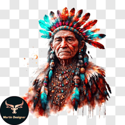 portrait of a native american man png design 213