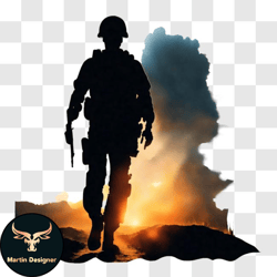 soldier silhouette at sunset png218 design 220