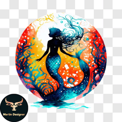 captivating image of a mermaid in the ocean with stormy sky png design 259