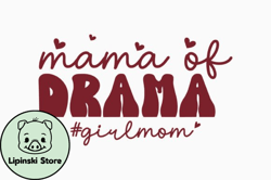 mama of drama retro funny mom svg design 336