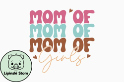 mom of girls retro mothers day svg design 347