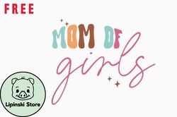 free retro mothers day mom of girls design 350