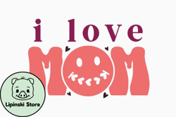 i love mom retro mothers day design 354