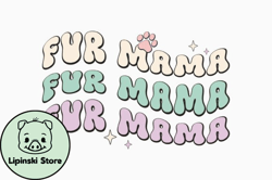 fur mama retro cat mom quote svg design 385