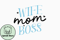 wife mom boss retro mothers day svg design 434