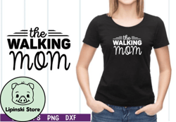 the walking mom svg design 26