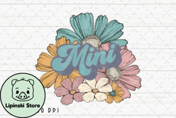 retro mini floral vintage mom flower png design 09