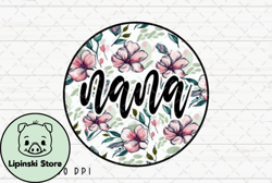 nana floral nana flowers vintage png design 06