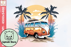 summer car vintage png design watercolor design 21