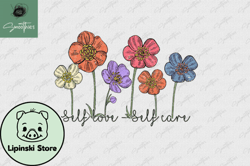 self love self care vintage flower quote design 36