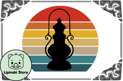 ramadan kareem lights retro vintage png design 50