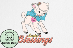 vintage easter lamb png sublimation design 68