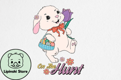 vintage bunny easter png sublimation design 66