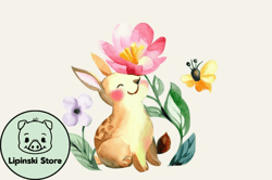 watercolor spring baby animal clipart design 96