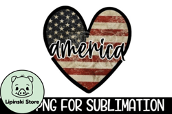 america heart flag png sublimation design 125