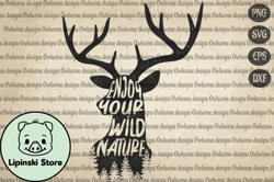 vintage deer enjoy your wild nature design 122