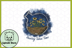 healing takes time floral vintage design 134