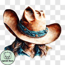 vintage style woman with cowboy hat png design 151