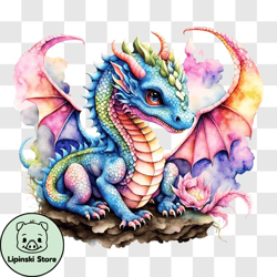 Whimsical Dragon Artwork PNG Design 242