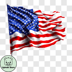 waving american flag png design 266