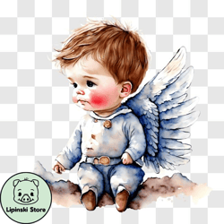 cute baby boy dressed as an angel png design 265
