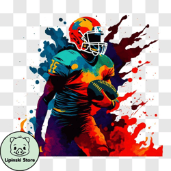 colorful american football player in action png design 299