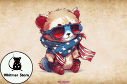 patriotic fox clipart 4th of july design 06