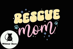 rescue mom retro mothers day svg dog mom design03