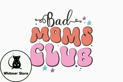 retro bad moms club leopard svg  designdesign14