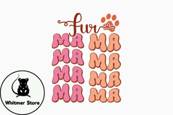 retro fur mama quote svg dog lover design19