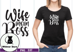 wife mom boss svg design 33