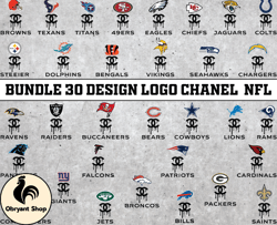 bundle 30 design logo chanel nfl, nfl logo, nfl logo team, nfl png, nfl tumbler, nfl design 04