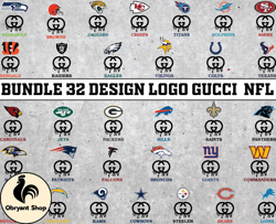 bundle 32 design logo gucci nfl,nfl logo, nfl logo team,nfl png, nfl tumbler, nfl  design 10