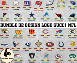 bundle 32 design logo gucci nfl, nfl logo, nfl logo team,nfl png, nfl tumbler, nfl  design 11