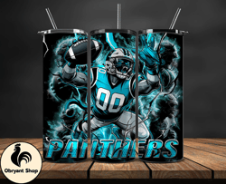 carolina panthers tumbler wrap glow, nfl logo tumbler png, nfl design png, design by obryant shop-05