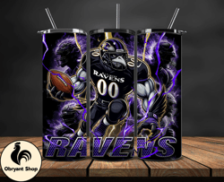 baltimore ravens tumbler wrap glow, nfl logo tumbler png, nfl design png, design by obryant shop-03