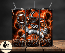 cleveland browns tumbler wrap glow, nfl logo tumbler png, nfl design png, design by obryant shop-08