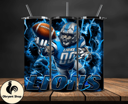 detroit lions tumbler wrap glow, nfl logo tumbler png, nfl design png, design by obryant shop-11