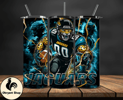 jacksonville jaguars tumbler wrap glow, nfl logo tumbler png, nfl design png, design by obryant shop-15