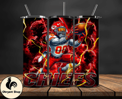 kansas city chiefs tumbler wrap glow, nfl logo tumbler png, nfl design png, design by obryant shop-16