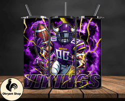 minnesota vikings tumbler wrap glow, nfl logo tumbler png, nfl design png, design by obryant shop-21